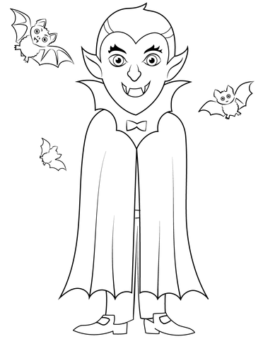 Dracula From Vampire Coloring Page